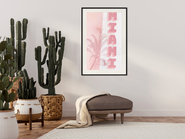 Poster Delicate Neon - Inscription Miami Made of Pink Letters 144358 additionalImage 17