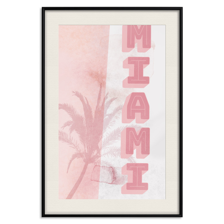 Poster Delicate Neon - Inscription Miami Made of Pink Letters 144358 additionalImage 25