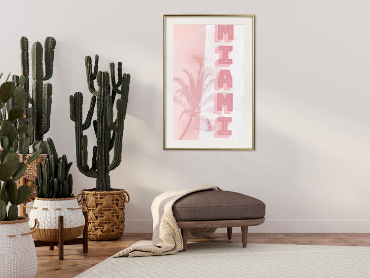Poster Delicate Neon - Inscription Miami Made of Pink Letters 144358 additionalImage 23