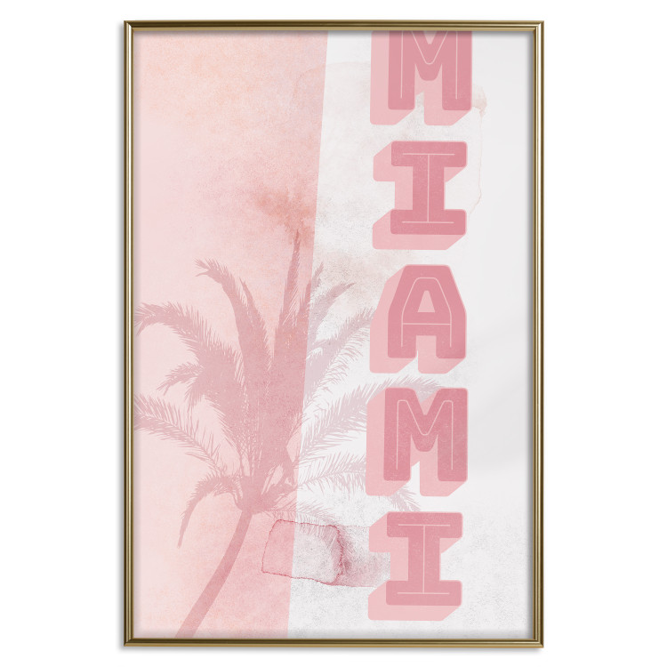 Poster Delicate Neon - Inscription Miami Made of Pink Letters 144358 additionalImage 22