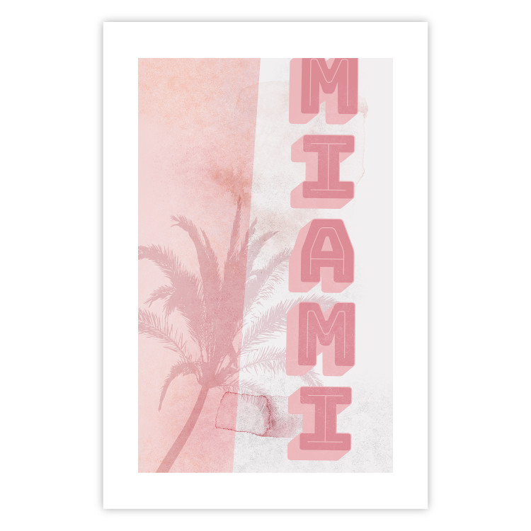 Poster Delicate Neon - Inscription Miami Made of Pink Letters 144358 additionalImage 18