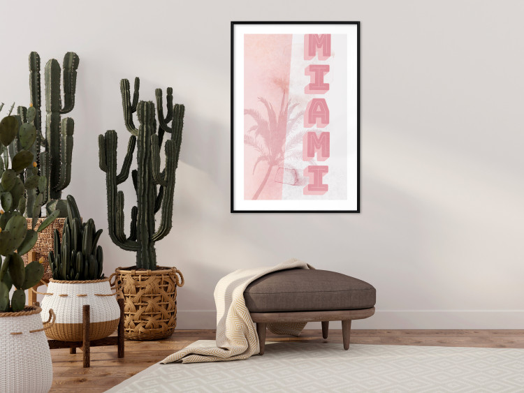 Poster Delicate Neon - Inscription Miami Made of Pink Letters 144358 additionalImage 15
