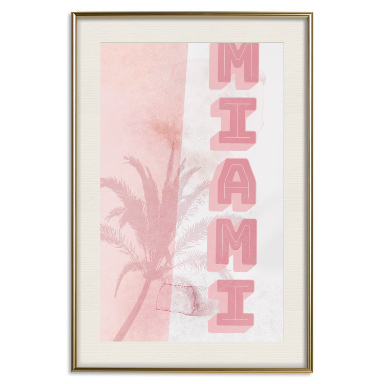 Poster Delicate Neon - Inscription Miami Made of Pink Letters 144358 additionalImage 27