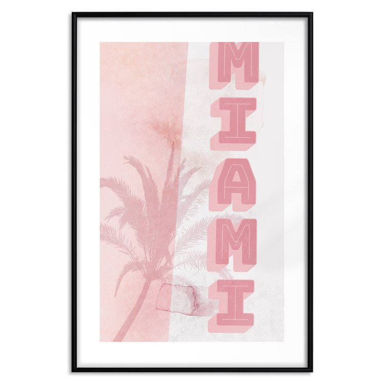 Poster Delicate Neon - Inscription Miami Made of Pink Letters 144358 additionalImage 24