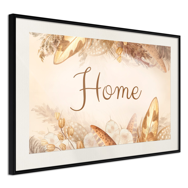 Poster Home - Inscription Among Dried Plants and Feathers in Warm Boho Shades 144758 additionalImage 10
