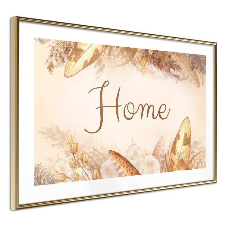 Poster Home - Inscription Among Dried Plants and Feathers in Warm Boho Shades 144758 additionalImage 8