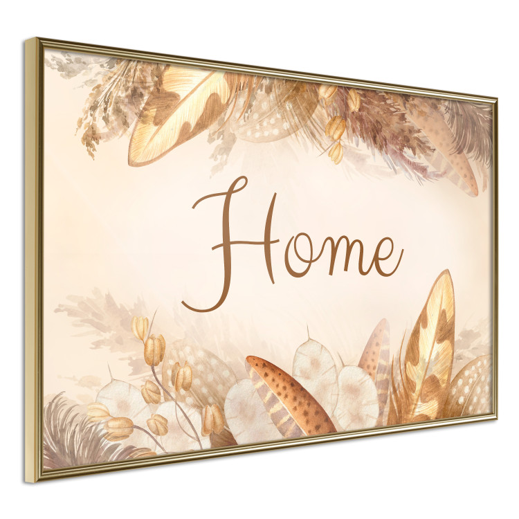 Poster Home - Inscription Among Dried Plants and Feathers in Warm Boho Shades 144758 additionalImage 4
