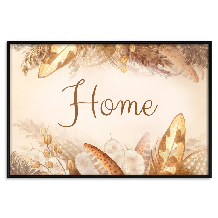 Poster Home - Inscription Among Dried Plants and Feathers in Warm Boho Shades 144758 additionalImage 21