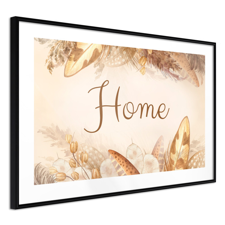 Poster Home - Inscription Among Dried Plants and Feathers in Warm Boho Shades 144758 additionalImage 9