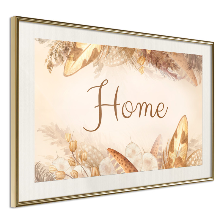 Poster Home - Inscription Among Dried Plants and Feathers in Warm Boho Shades 144758 additionalImage 7