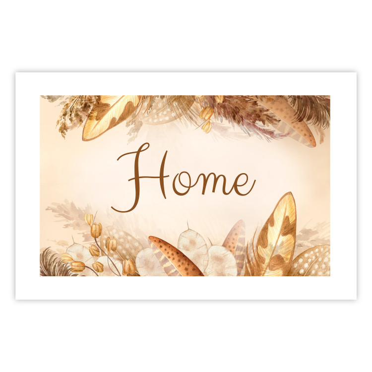 Poster Home - Inscription Among Dried Plants and Feathers in Warm Boho Shades 144758 additionalImage 20