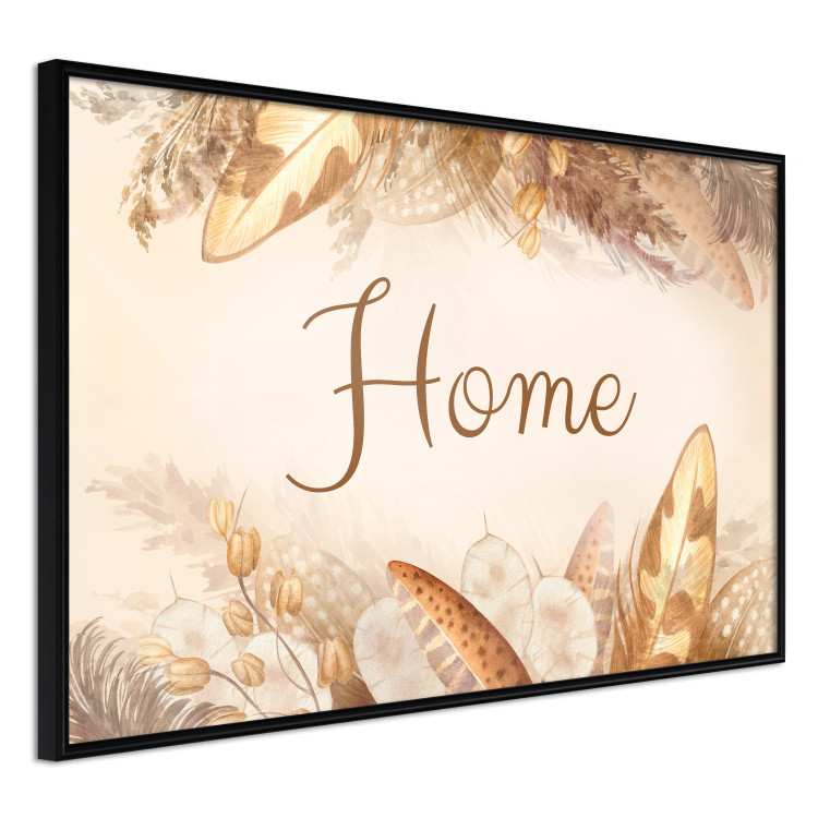 Poster Home - Inscription Among Dried Plants and Feathers in Warm Boho Shades 144758 additionalImage 3
