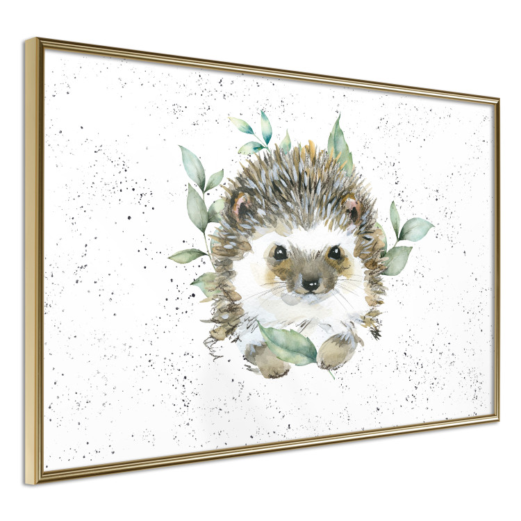 Wall Poster Hedgehog - Cute Painted Animals and Plants on a Polka Dot Background 145758 additionalImage 5
