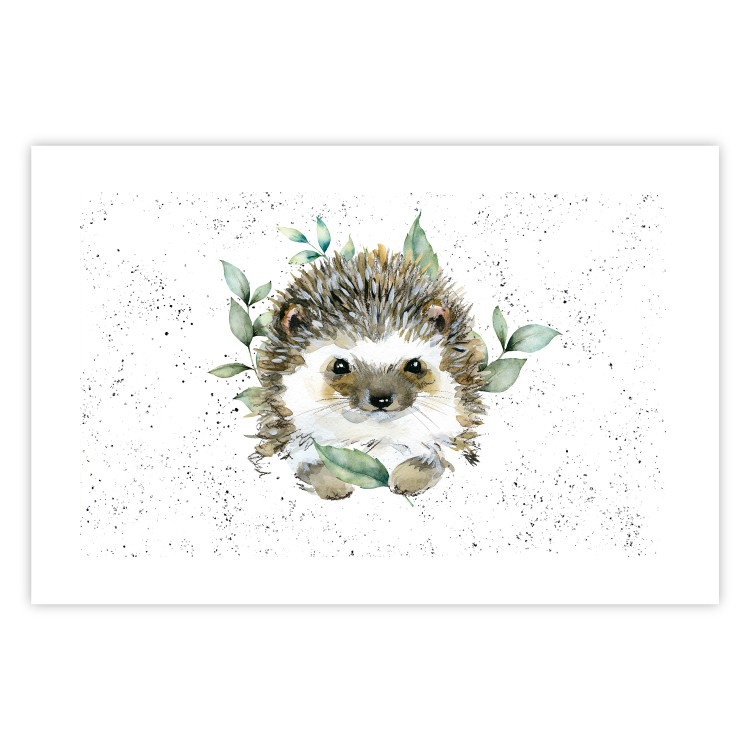 Wall Poster Hedgehog - Cute Painted Animals and Plants on a Polka Dot Background 145758 additionalImage 22