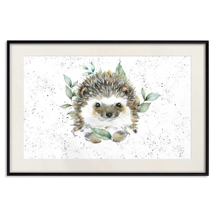 Wall Poster Hedgehog - Cute Painted Animals and Plants on a Polka Dot Background 145758 additionalImage 27