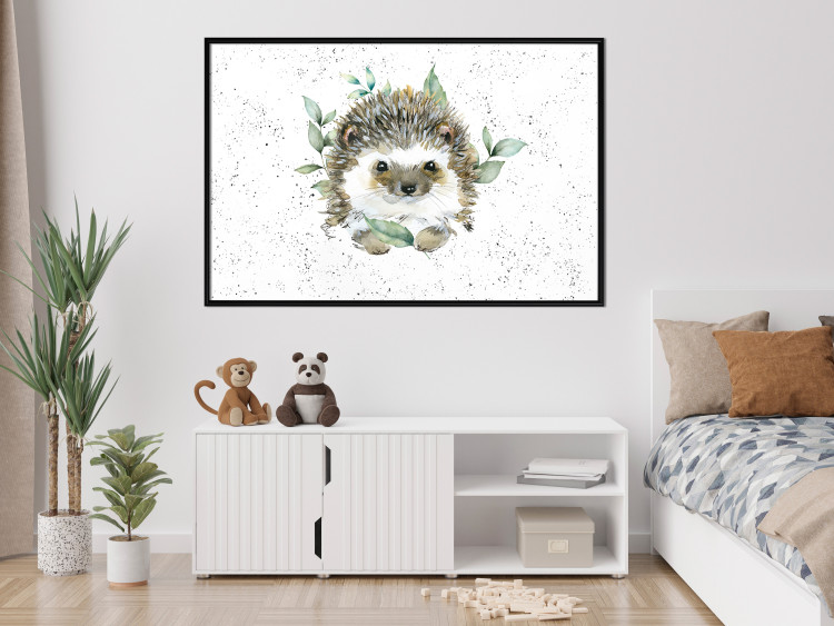 Wall Poster Hedgehog - Cute Painted Animals and Plants on a Polka Dot Background 145758 additionalImage 11