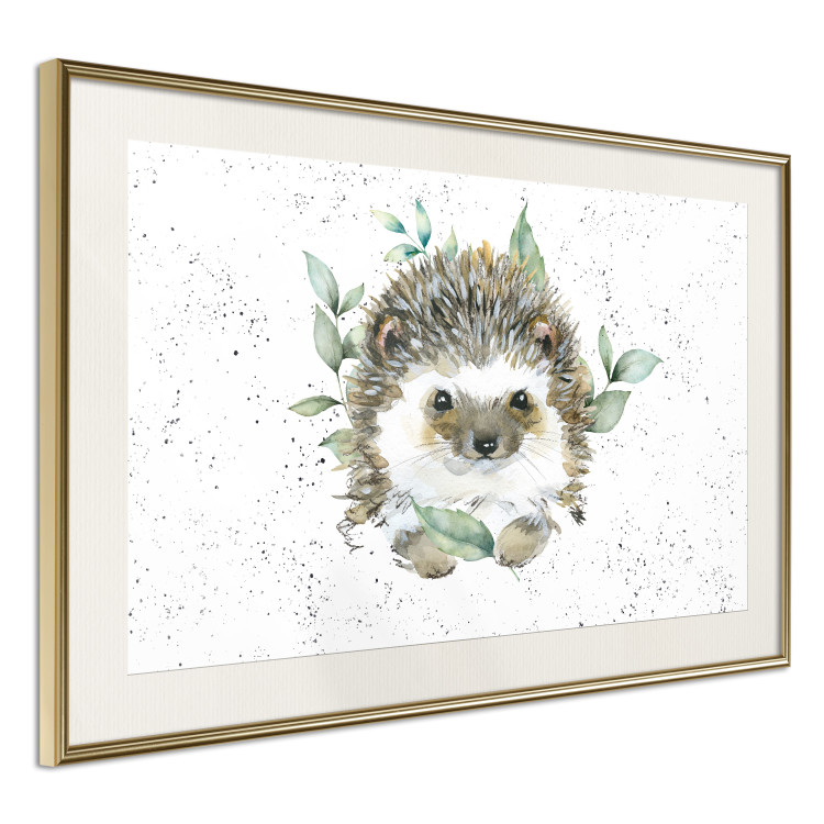 Wall Poster Hedgehog - Cute Painted Animals and Plants on a Polka Dot Background 145758 additionalImage 9