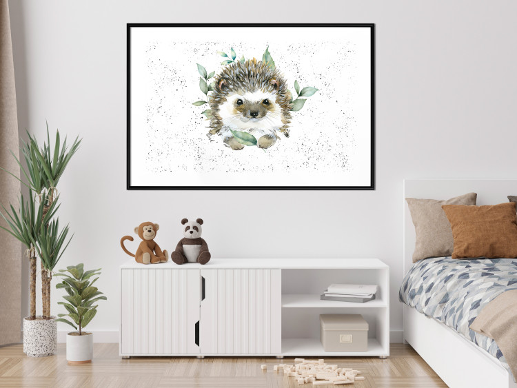 Wall Poster Hedgehog - Cute Painted Animals and Plants on a Polka Dot Background 145758 additionalImage 16