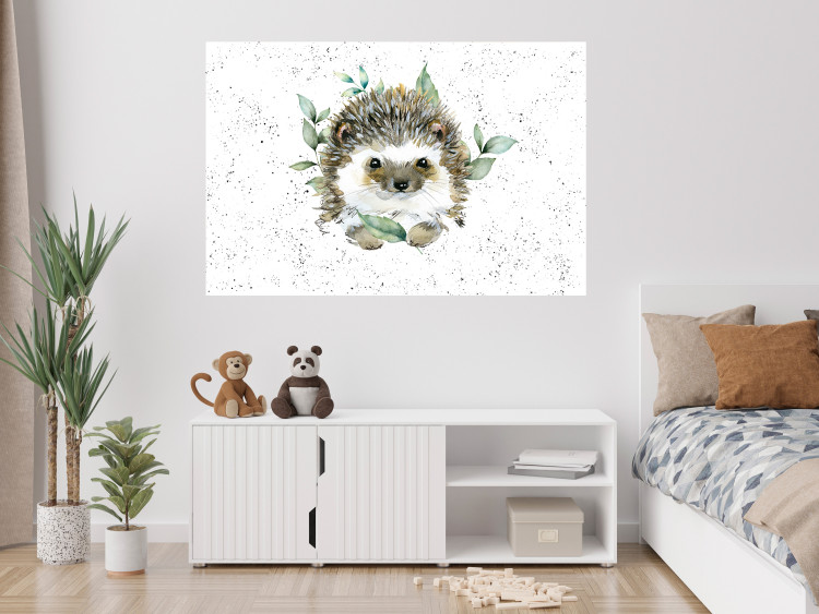 Wall Poster Hedgehog - Cute Painted Animals and Plants on a Polka Dot Background 145758 additionalImage 12