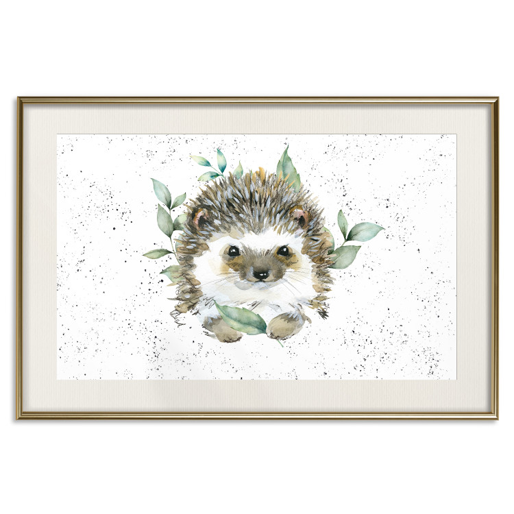 Wall Poster Hedgehog - Cute Painted Animals and Plants on a Polka Dot Background 145758 additionalImage 26