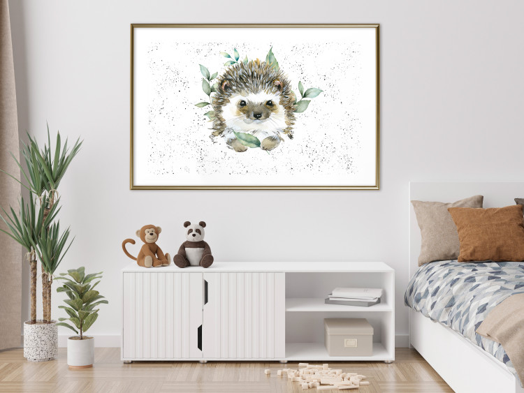 Wall Poster Hedgehog - Cute Painted Animals and Plants on a Polka Dot Background 145758 additionalImage 18