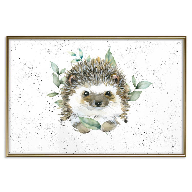 Wall Poster Hedgehog - Cute Painted Animals and Plants on a Polka Dot Background 145758 additionalImage 23
