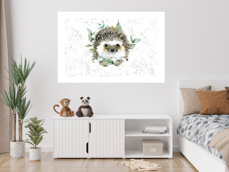 Wall Poster Hedgehog - Cute Painted Animals and Plants on a Polka Dot Background 145758 additionalImage 14
