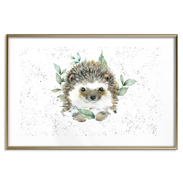 Wall Poster Hedgehog - Cute Painted Animals and Plants on a Polka Dot Background 145758 additionalImage 25