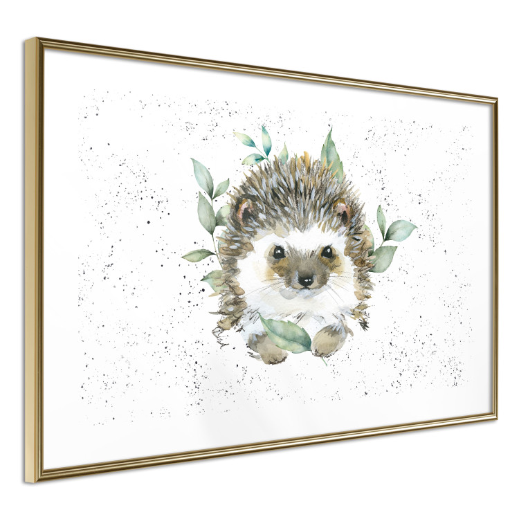 Wall Poster Hedgehog - Cute Painted Animals and Plants on a Polka Dot Background 145758 additionalImage 7
