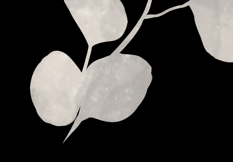 Canvas Print Eucalyptus Twig - Minimalist Plant on a Black Background 146158 additionalImage 4