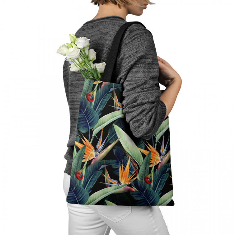 Shopping Bag Floral composition - motife in white and blue shades 147458 additionalImage 3