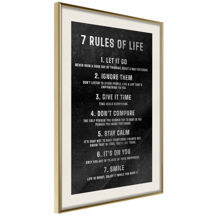 Wall Poster Life Rules - Motivating Inscription on a Black Background 148558 additionalImage 10