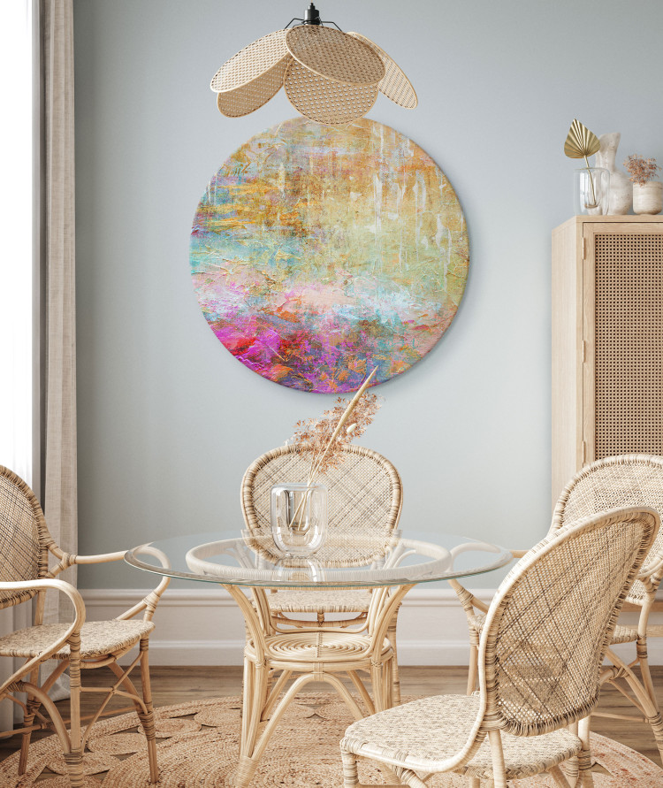 Round Canvas Colors of Changing Moods - Abstract Painted Graphics 148658 additionalImage 2
