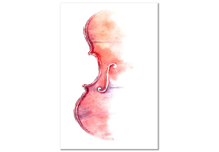 Canvas Print Violin - Musical Theme Painted With Watercolor in Warm Colors 149858