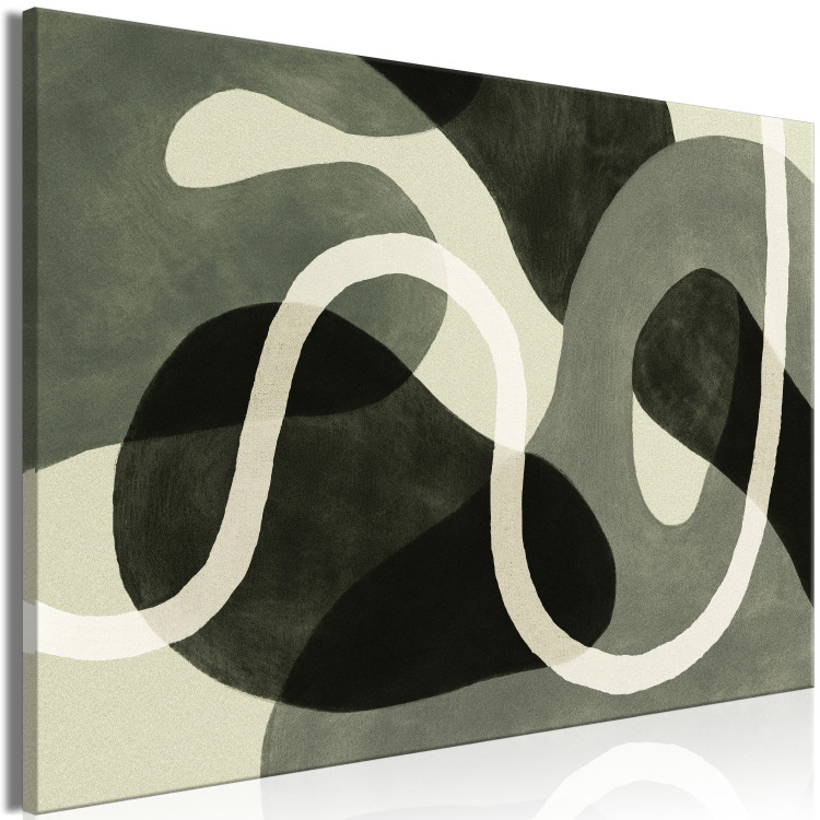 Canvas Art Print Geometric Forms - Abstract Spots in Shades of Sage Green 150058 additionalImage 2