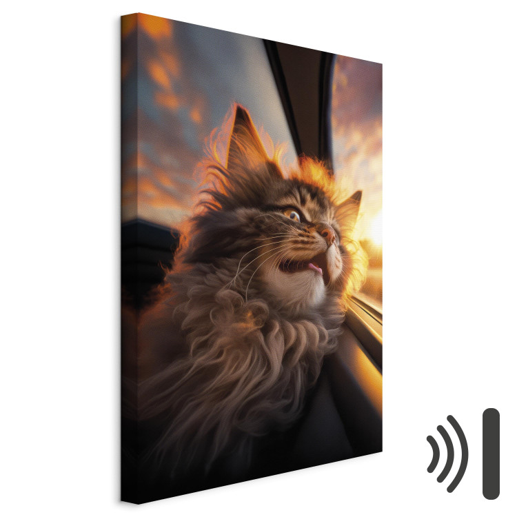 Canvas AI Maine Coon Cat - Animal on a Journey to the Setting Sun - Vertical 150158 additionalImage 8