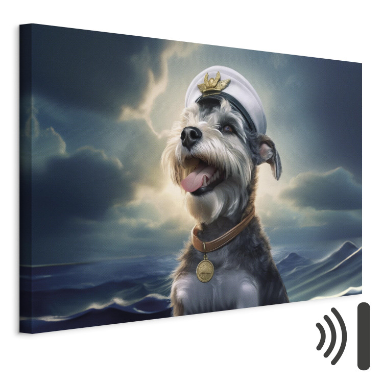 Canvas Art Print AI Dog Schnauzer - Portrait of a Fantasy Animal in the Role of a Sailor - Horizontal 150258 additionalImage 8