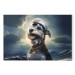 Canvas Art Print AI Dog Schnauzer - Portrait of a Fantasy Animal in the Role of a Sailor - Horizontal 150258