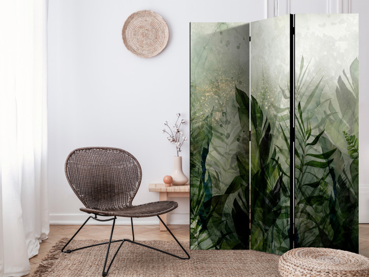 Room Divider Screen In the Morning Dew - A Landscape of Leaves on a Green Background [Room Dividers] 150958 additionalImage 4