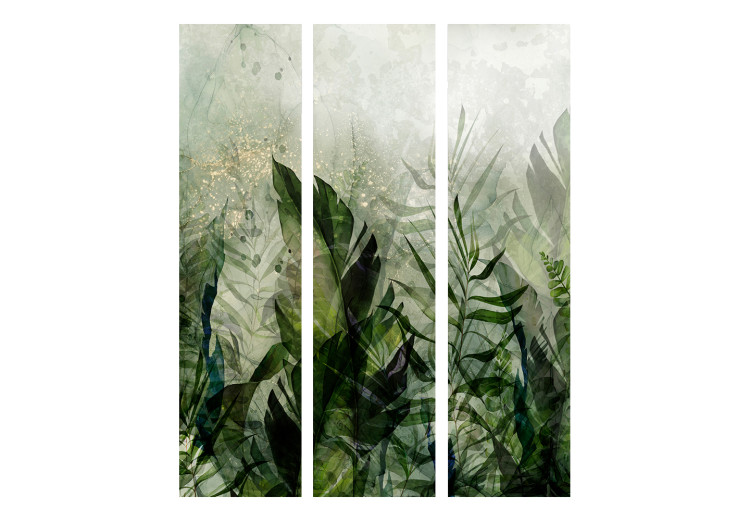 Room Divider Screen In the Morning Dew - A Landscape of Leaves on a Green Background [Room Dividers] 150958 additionalImage 3