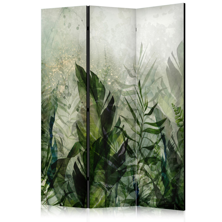 Room Divider Screen In the Morning Dew - A Landscape of Leaves on a Green Background [Room Dividers] 150958