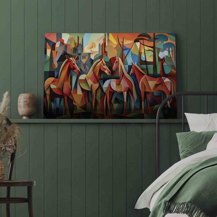 Canvas Print Cubist Horses - A Geometric Composition Inspired by Picasso’s Style 151058 additionalImage 11