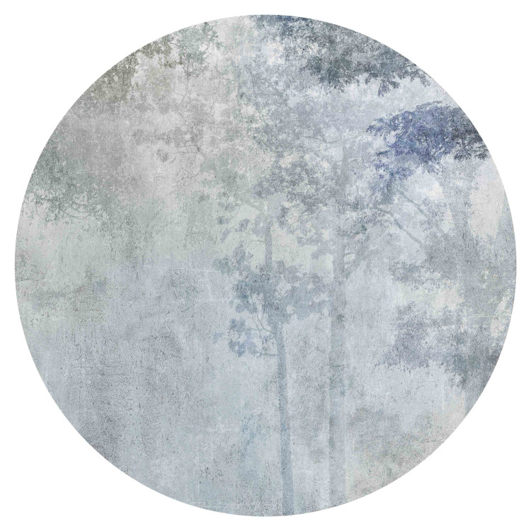 Round wallpaper Morning in the Fog - Forest and Trees in Shades of Blue and Gray 151458 additionalImage 1