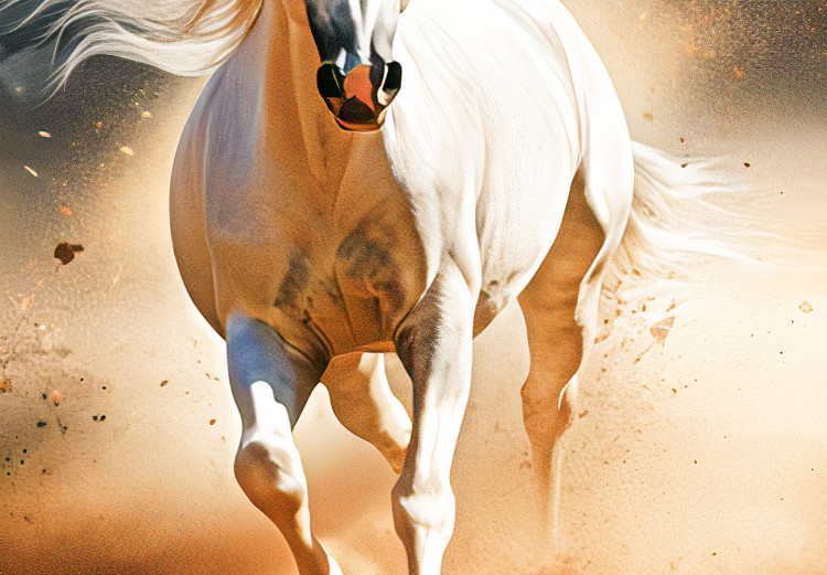 Large canvas print White Horse - A Wild Animal Galloping Through the Arabian Desert [Large Format] 151558 additionalImage 4