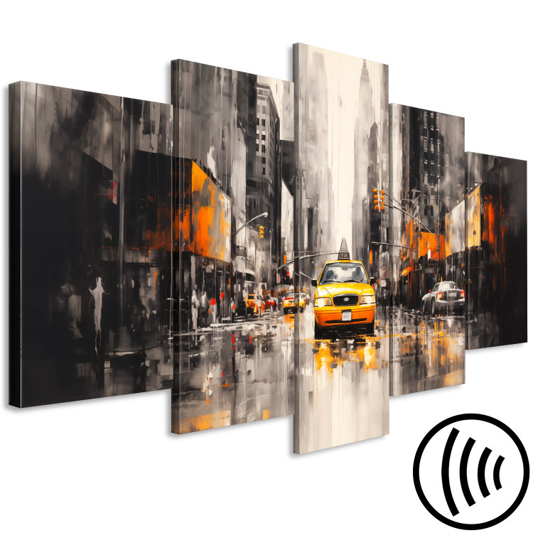 Canvas Print Yellow Cab - Car on the Background of New York Architecture 151958 additionalImage 6