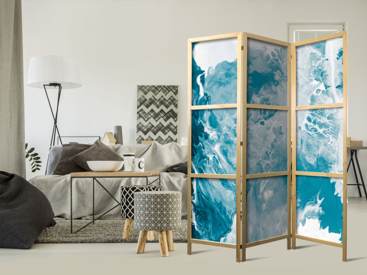 Folding Screen Abstract Blue - Marble-Like Marine Colors [Room Dividers] 159558 additionalImage 8