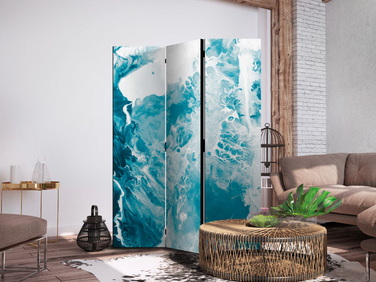 Folding Screen Abstract Blue - Marble-Like Marine Colors [Room Dividers] 159558 additionalImage 2