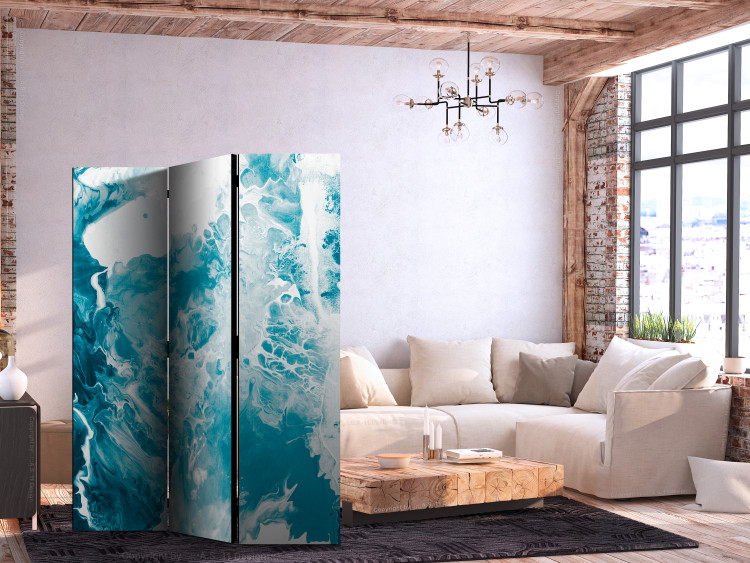 Folding Screen Abstract Blue - Marble-Like Marine Colors [Room Dividers] 159558 additionalImage 4