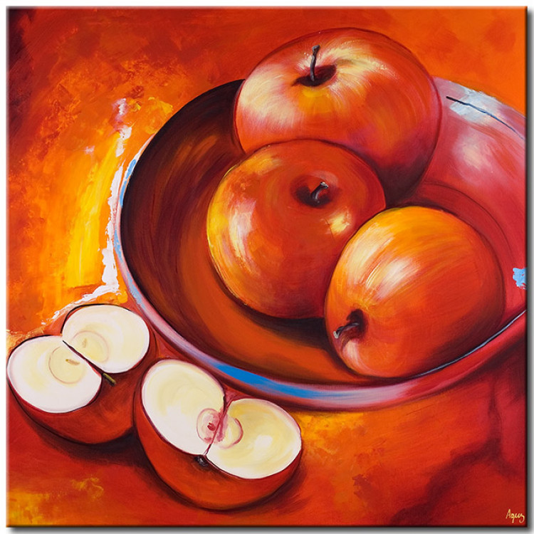 Canvas Print Still Life (1-piece) - Red composition of ripe apples 48458