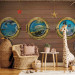 Photo Wallpaper Fish by the Bow - Illusion of a view of marine animals through a window on a boat 61258 additionalThumb 3